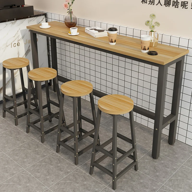 Juegos De mesa De comedor De Bar para niños, taburetes blancos, Mostrador De Bar largo, mesa De almacenamiento para fiestas, Muebles De Cocina para