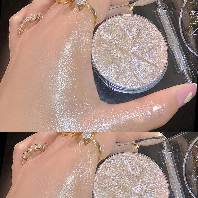 4 Colors Highlighter Galaxy Diamond Glitter Highlighter Dust Pigment Loose Powder Contouring Lasting Face Shimmer Palette Makeup