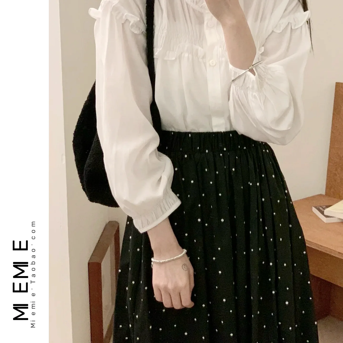 

Юбка А-силуэта с высокой талией из хлопка и льна, в горошек, расклешенная, стройнящая, для женщин, повседневная одежда