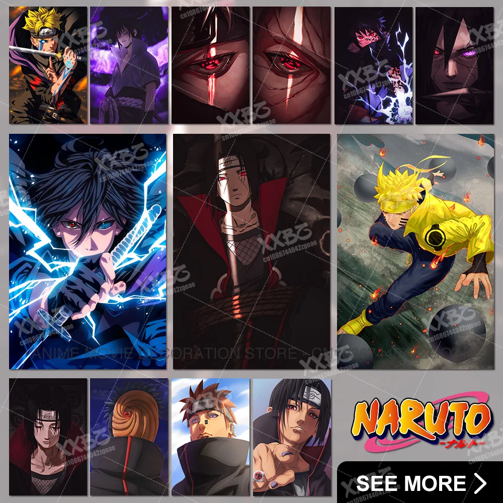 

NARUTO Poster Anime Uchiha Sasuke Painting Hatake Kakashi Home Decoration No Frame Uchiha Itachi Picture Uchiha Madara Wall Art