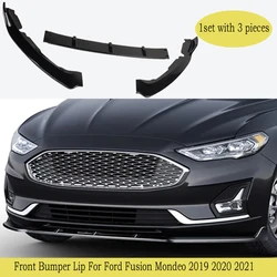 DIY Car Accessory Gloss Black Car Front Bumper Splitter Lip Diffuser Body Kit Spoiler Guard For Ford Fusion 2019 2020 2021