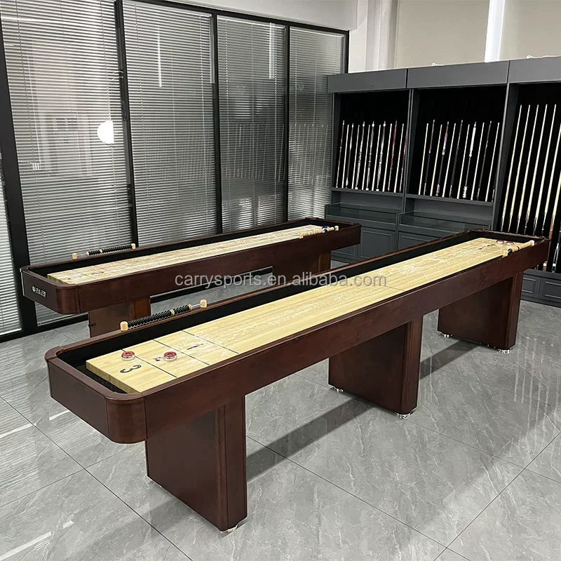 

Custom High-Grade 12 ft Solid Birch Indoor Sports Shuffleboard Table with Competition Grade Chute Baseboard