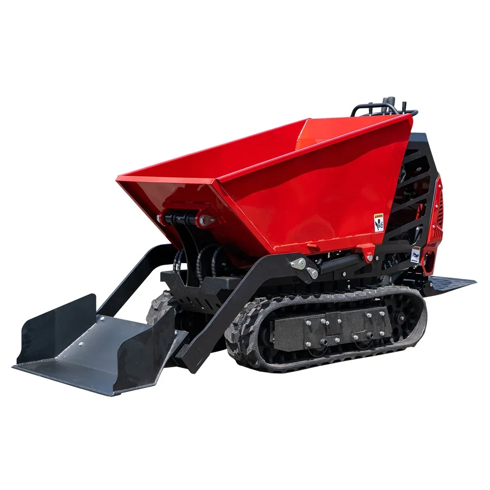 Italia design benzina potenza 500KG mini dumper cingolato autocaricante con caricatore frontale
