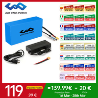Ebike EScooter Battery 52V 48V 20Ah 24Ah Electric Bicycle Battery Lithium Pack for 1500W 1000W 750W 500W 350W Motor