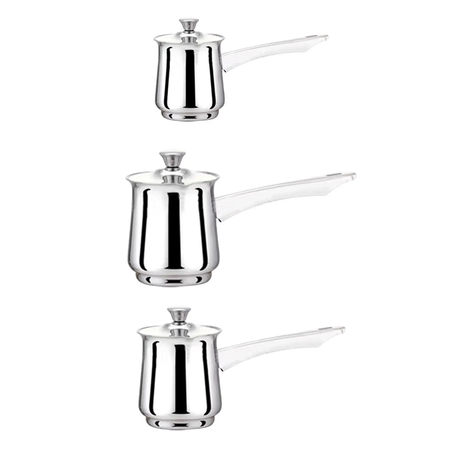 Turkish Coffee Pot Stainless Steel Teapot Milk Frothing with Handle Melting Chocolate Pot for Camping Restaurant Travel Office