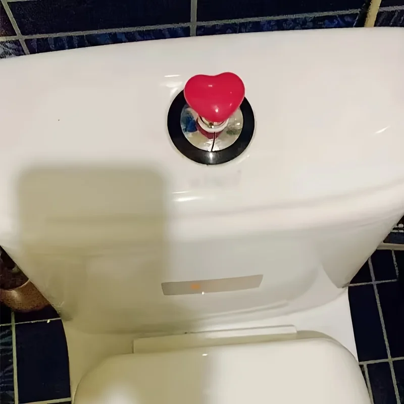 

4Pcs Toilet Press Button Topper,Love Heart Shaped Toilet Tank Flusher Top Push Button for Women Long Nail Bathroom Accessories