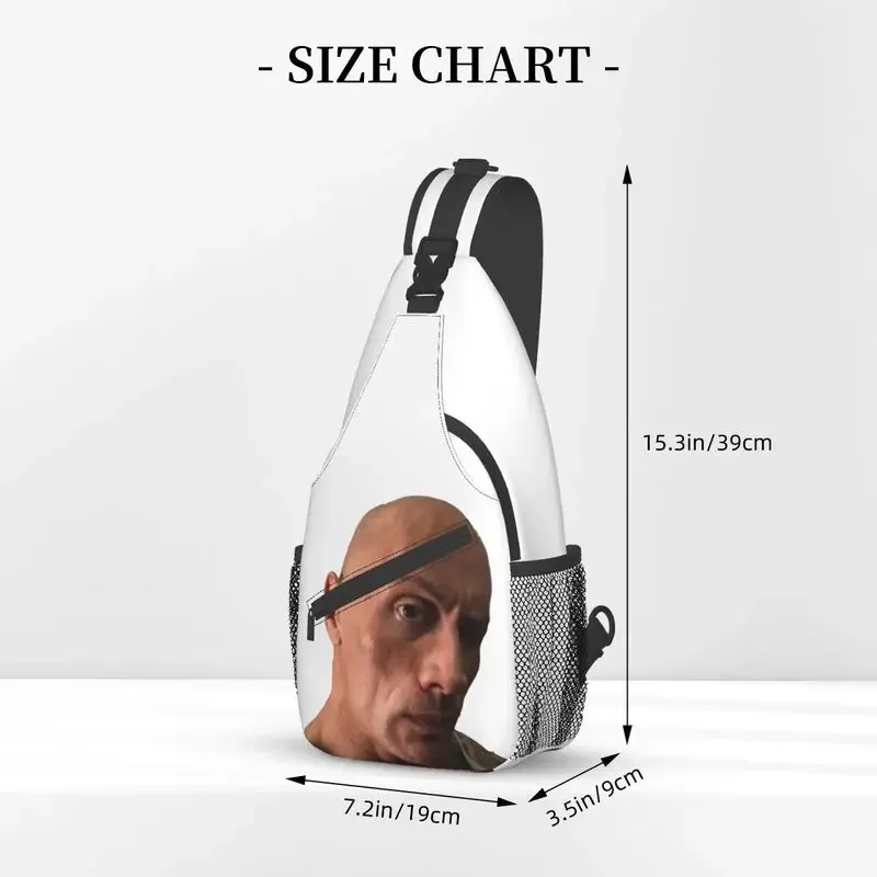 Eyebrow Meme Dwayne The Rock Johnson Sling Chest Crossbody Bag Men Cool Shoulder Backpack for Hiking image 3