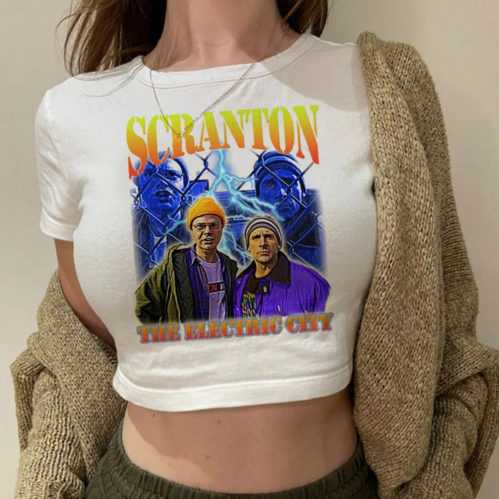 Scranton The Electric City graphic hippie 90s crop top Female vintage 90s 2000s cyber y2k crop top