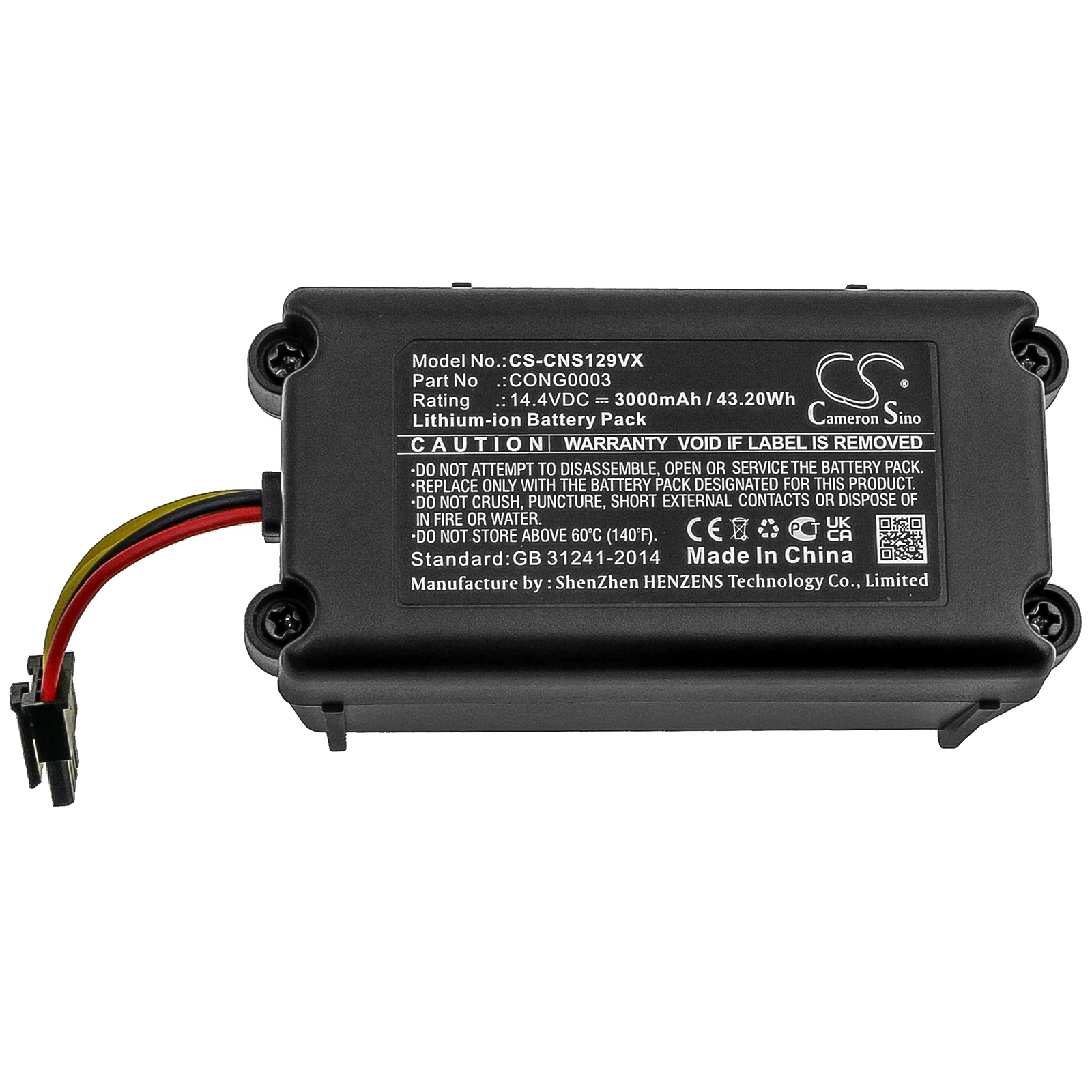 CS Speaker Battery for Bagotte BL509 CECOTEC CONGA 1290 390 Proscenic 790T SUMMER P1S Vileda VR302 Fits CONG0003 BONA18650-MF1