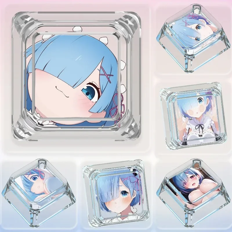 Re:life in A Different World From Zero Personalized Animation Translucent Keycap Rem Cross Mechanical Keyboard