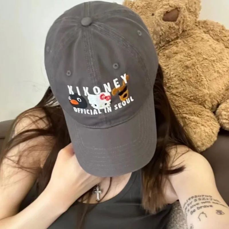 

2025 Sanrios Hat Hello Kitty Ins All-match Cartoon Baseball Cap Cute Baseball Cap Kawaii Anime Go Out Travel Cartoon Photograph