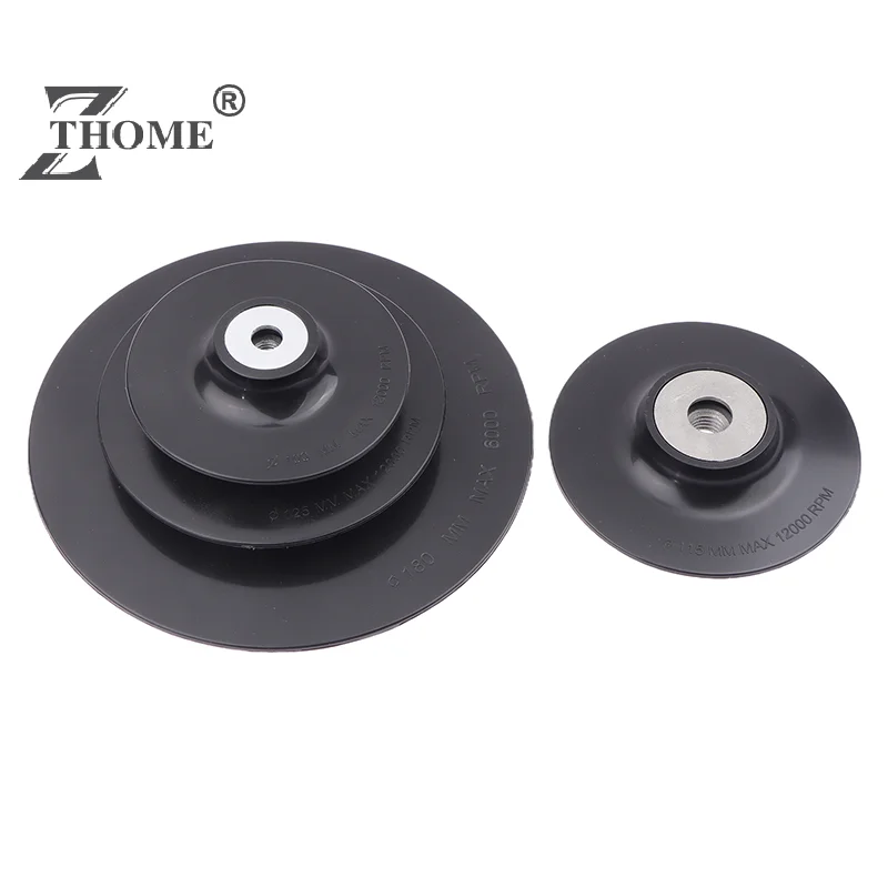 4-7'' Resin Fiber Backing Pad Disc Backing Pad Tool 12200 RPM Steel Paper Tray For Angle Grinder