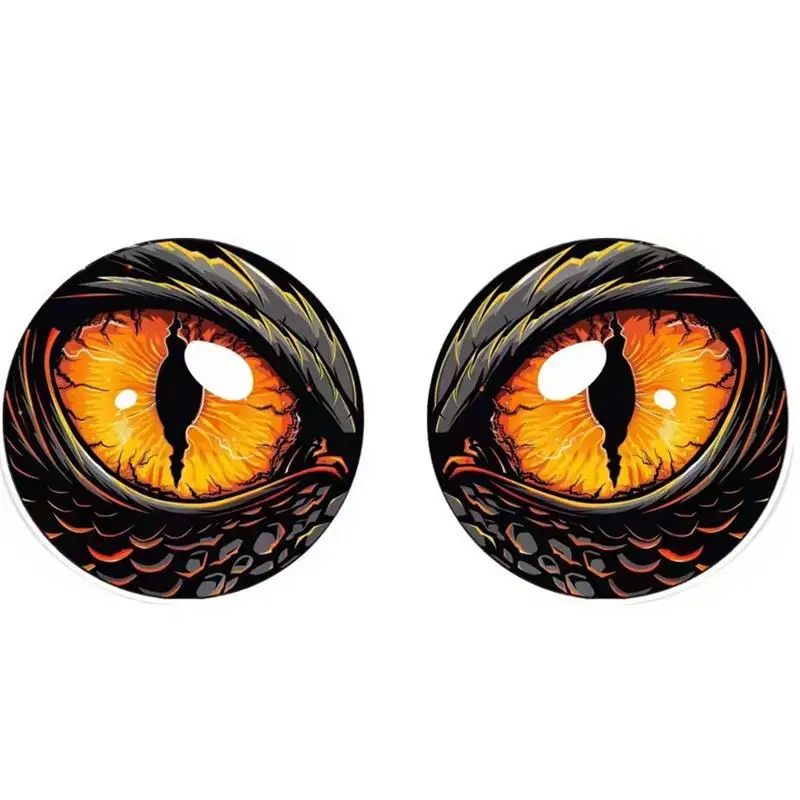 Beast Eyes Headlight Decals For Jeeps 3D Stereo Stickers Jeeps Headlights Decals Funny Eyes Headlight Stickers Round Headlight