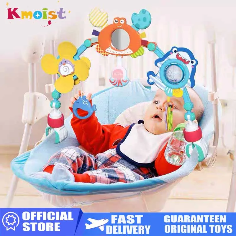 Baby Crib Bell Toy Comfort Pendant Trolley Hanging Bells Toys Gift for Newborn Infant Rattles Plush Stroller Cartoon 0-24 Months