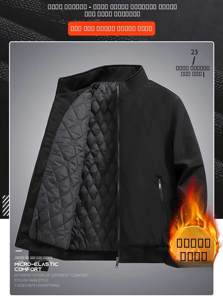 

Thiened Cotton Fce Lined Jaet for Middle-Aged And ly Warm Winter Outerwear Quali Dad Winter Top Zipper Closure ...