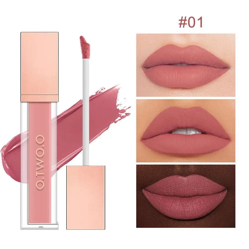 O.TWO.O Matte Lipstick Double Head Lip Coat 24HR Non-stick Cup Lip Gloss Tint Plumper Long Lasting Waterproof Lipstick Makeup