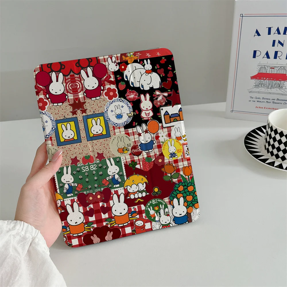 

Kawaii Rabbit Tablet Case for iPad 10th iPad Pro11 2025 2024 Air 5 4 10.9 ipad 7 8 9 10.2 5 6 9.7 inch Air3 10.5 mini 5 6 7 Case