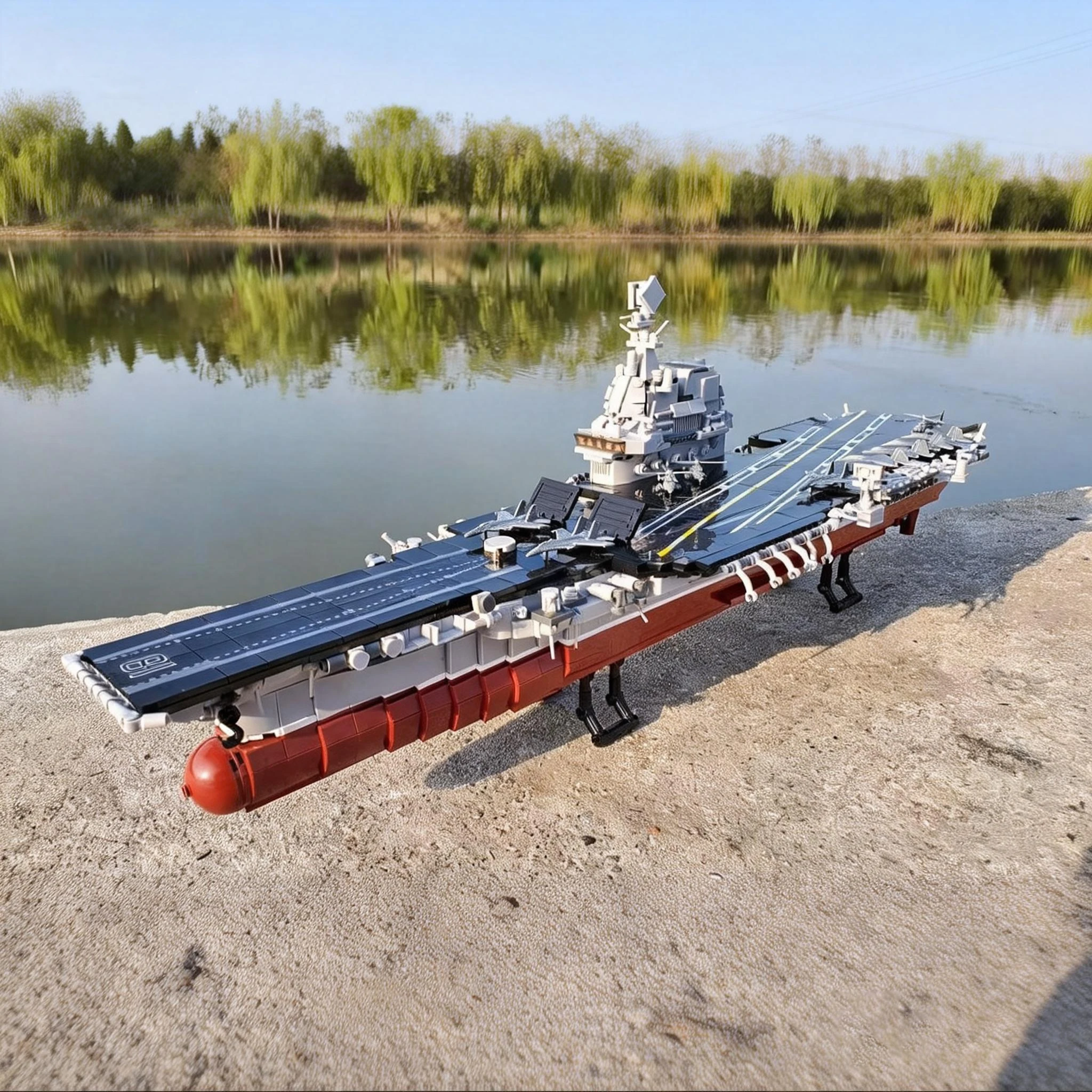 Military Series Fujian Carrier Ship Building Blocks Navy Battleship Model Bricks WW2 Soldiers Warship Toy For Kid Gift MOC