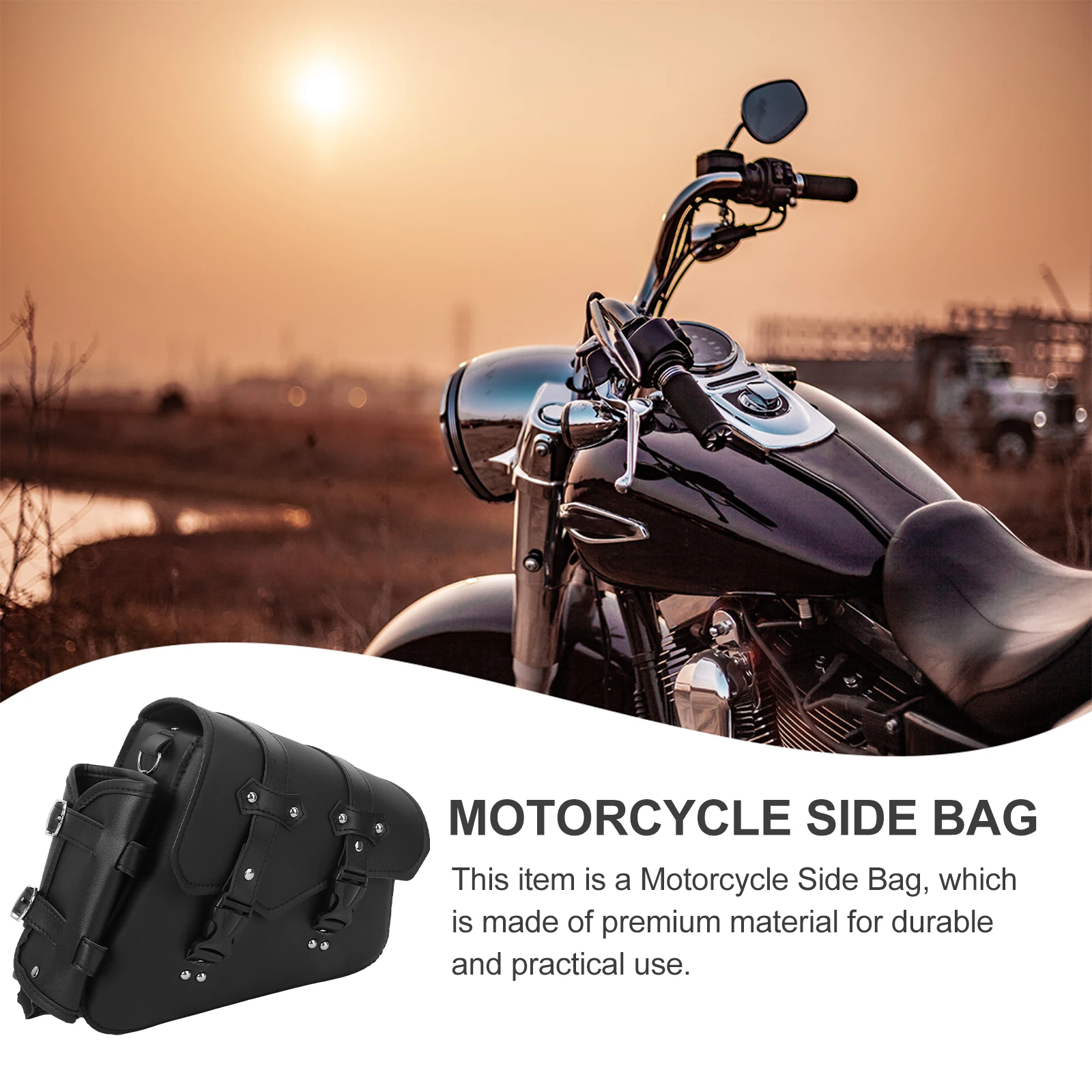 

Motorcycle Side Bag Large Capacity Durable PU Material Swingarm Saddle Tool Bag Bike Road Storage Security Easy