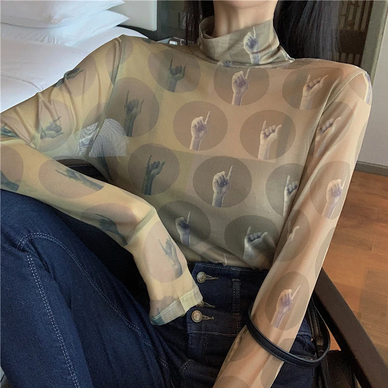 

Ретро-блузка с длинным рукавом и кружевом для женщин, летняя, тонкая, новый стиль, из марлевки, с защитой от солнца, внутренняя одежда, топ, маленькая рубашка, для повседневной носки