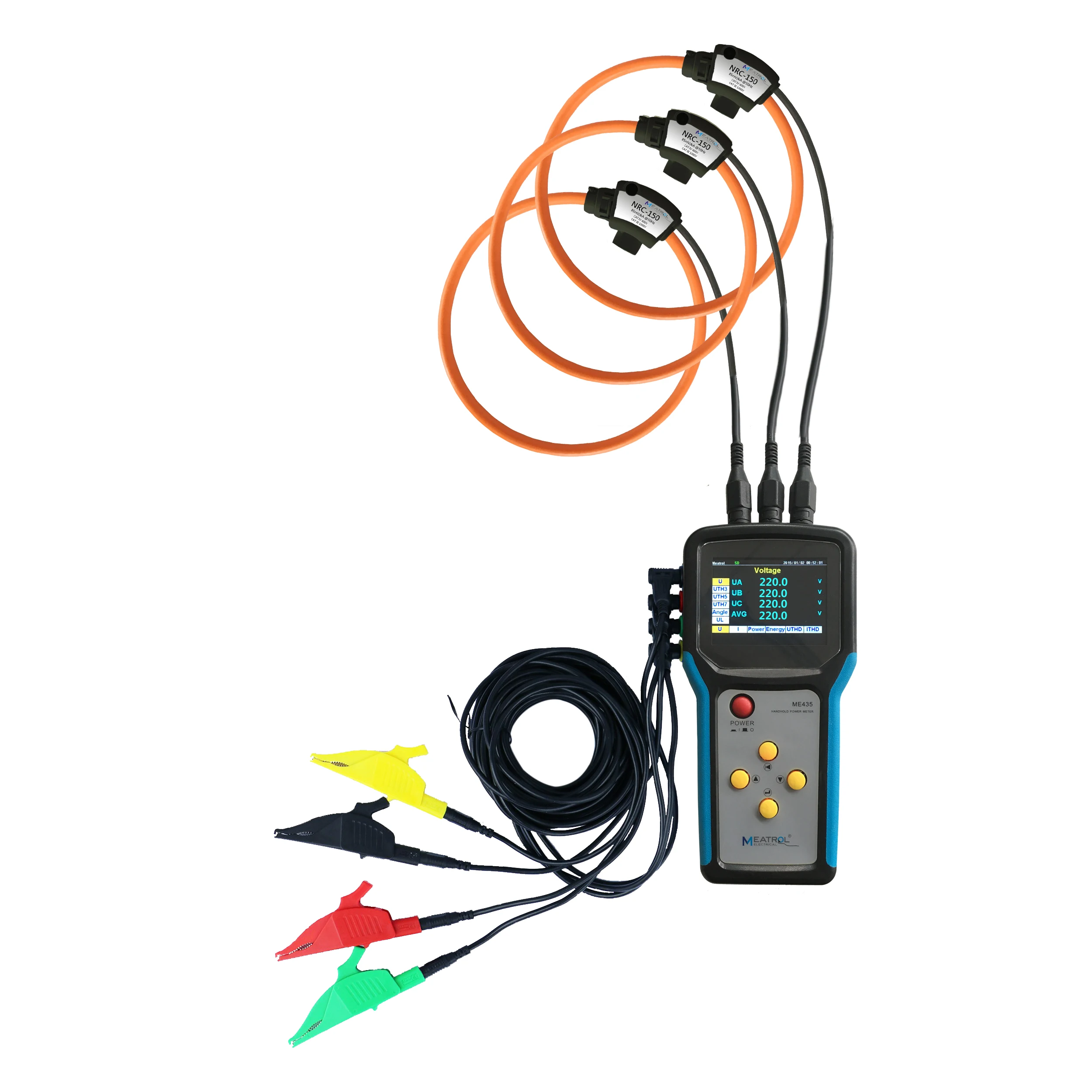 100A-6000A Handheld ME435 Three Phase Power Data Logger Digital Recorder Energy Meter Power Analyzer