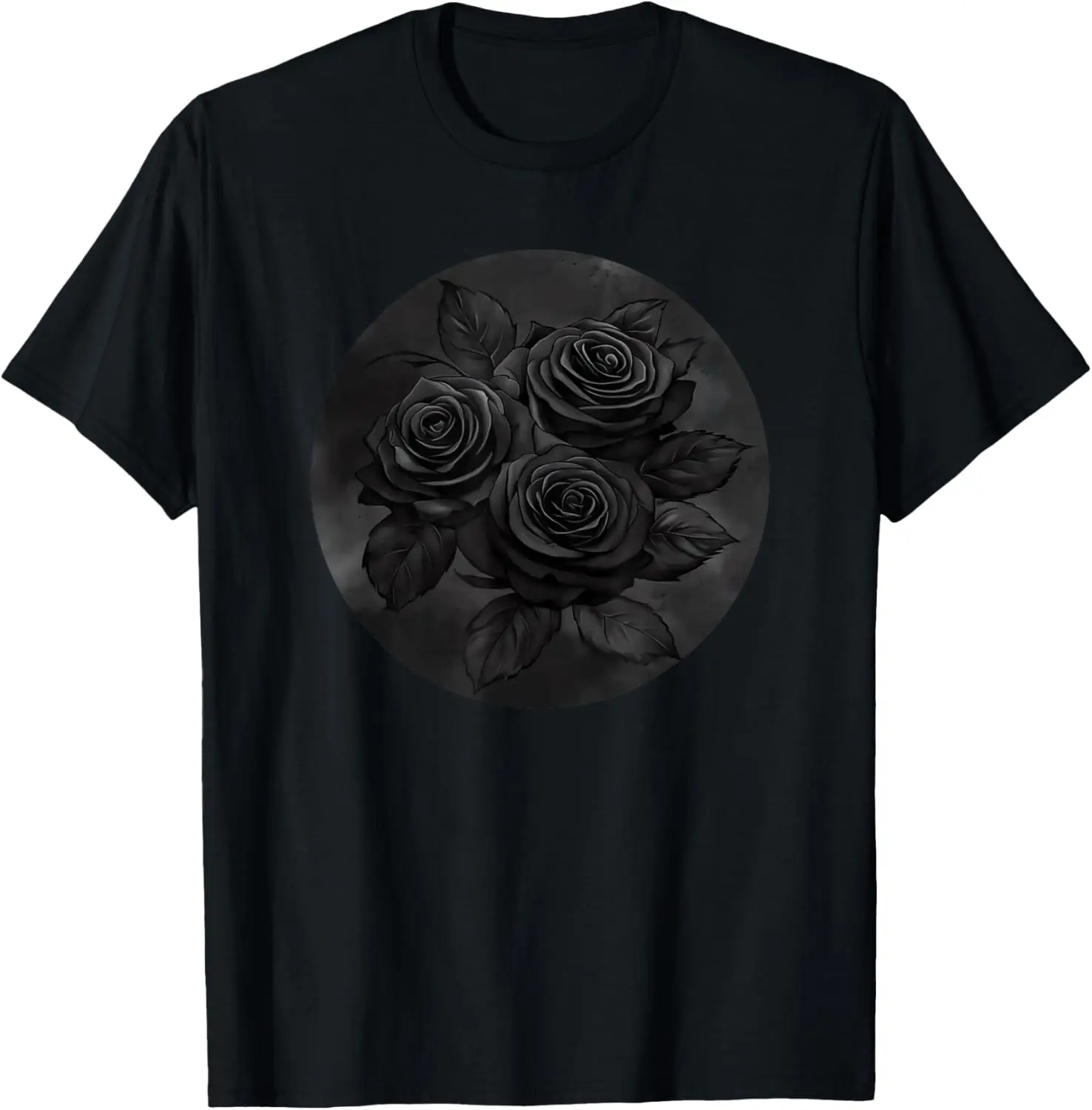 

Black Roses Rose Flower Floral Pattern Print T-Shirt