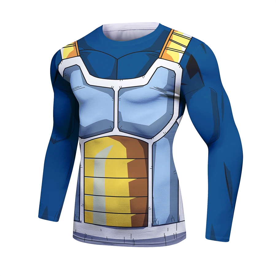 Vegeta 3D Printed T shirts Men Compression Shirt Cosplay Super Saiyan one Sports Quick Dry Fitness Long Sleeve Autumn Tops Male