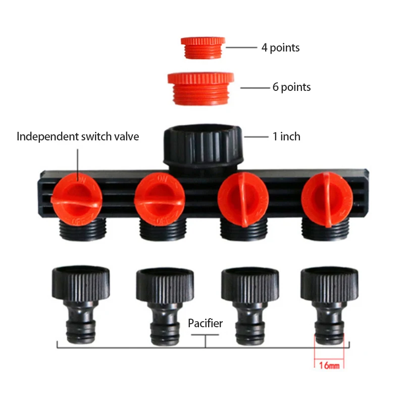 

Female Thread 4 Way Hose Splitters For IBC Tank Tap Adapter S60 Ton Barrel Joint Garden Water Irrigation Tool