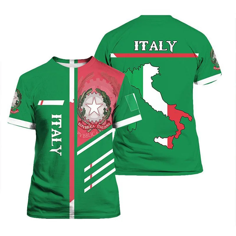 Italy T Shirt Italian Flag National Emblem 3D Print Streetwear Men Woman Oversized Short Sleeve T-Shirts Kids Tees Tops Clothing