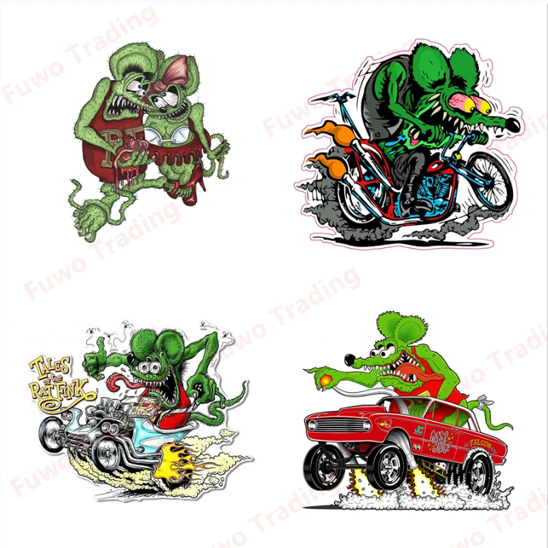 Fashion Personality Car Sticker RAT FINK Camper Vinyl Decal Window Motorcycle Camper Bumper Helmet Truck Laptop Decoration PVC