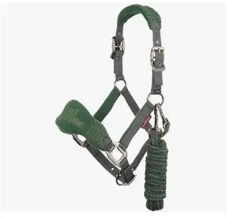 مقود حصان من النايلون المنقوش مع حلقة أنف مبطنة ومقود ناعم #5