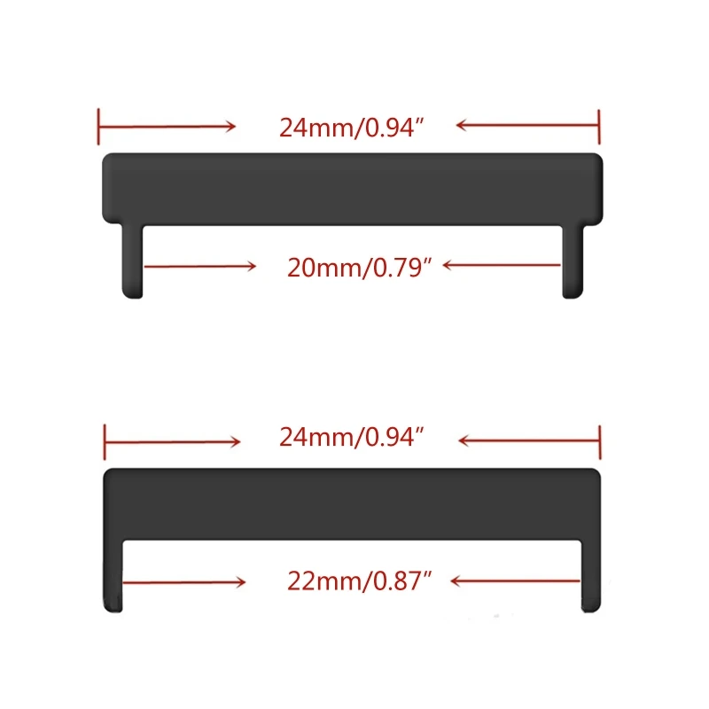 1 par substituição smartwatch 24mm a 22mm/20mm adaptador conector conector à prova d'água com barras