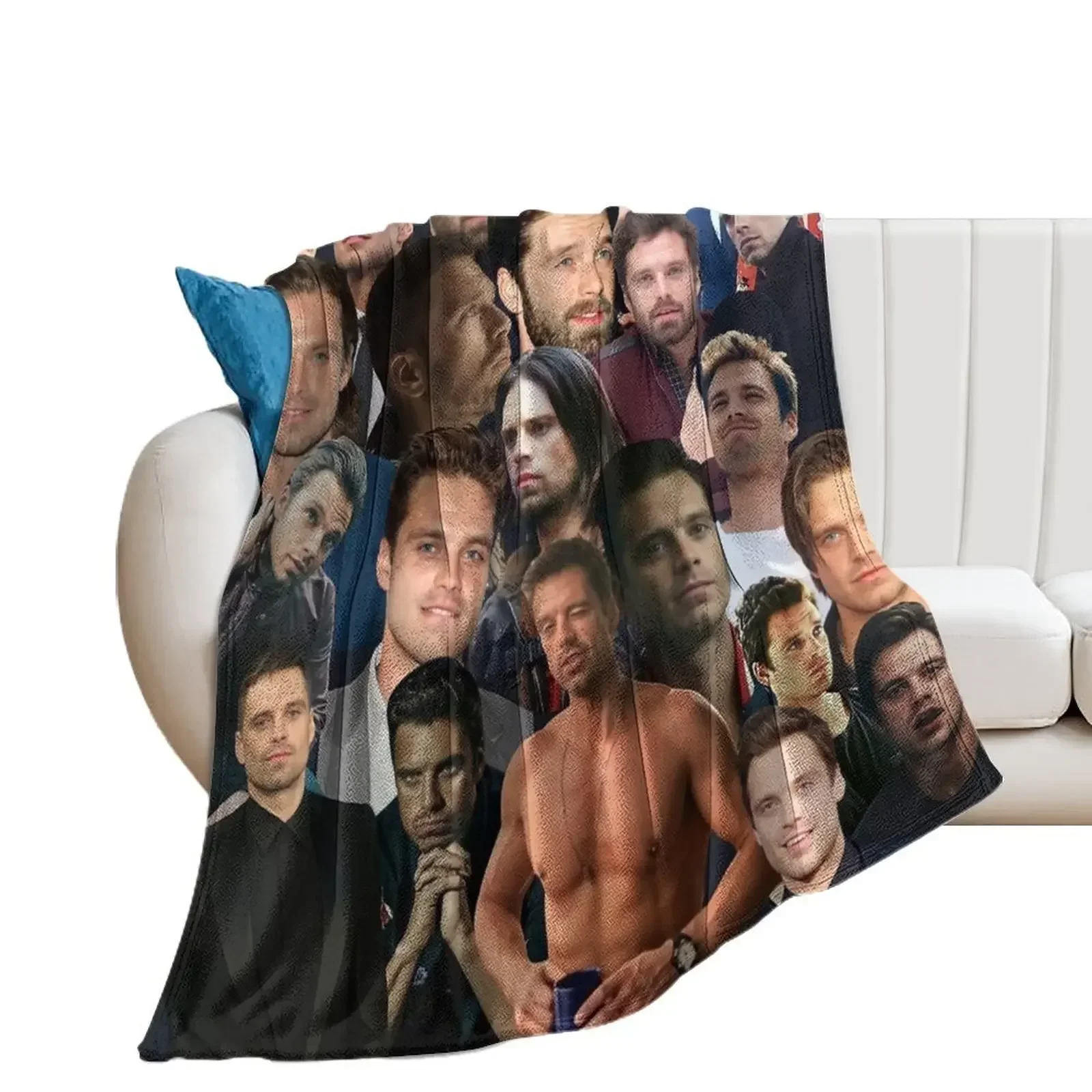 

Sebastian Stan photo collage Throw Blanket Multi-Purpose warm for winter Sofa Quilt bed plaid Blankets