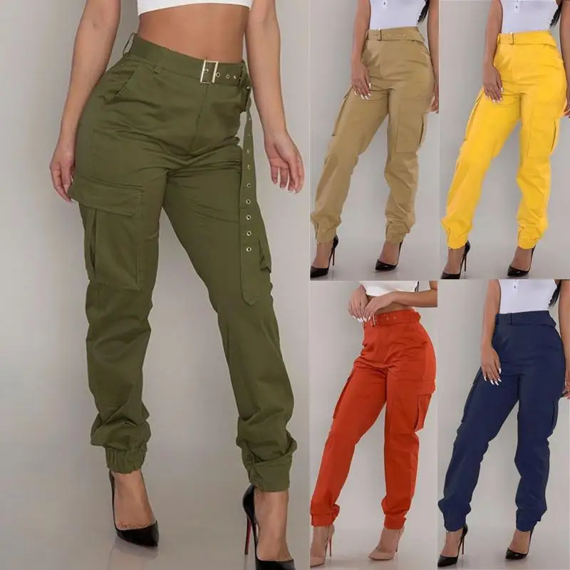 

Брюки Slim Fit в стиле стритвир, повседневные, с высокой талией, рабочие, длинные, летние, модные, женская премиум-одежда