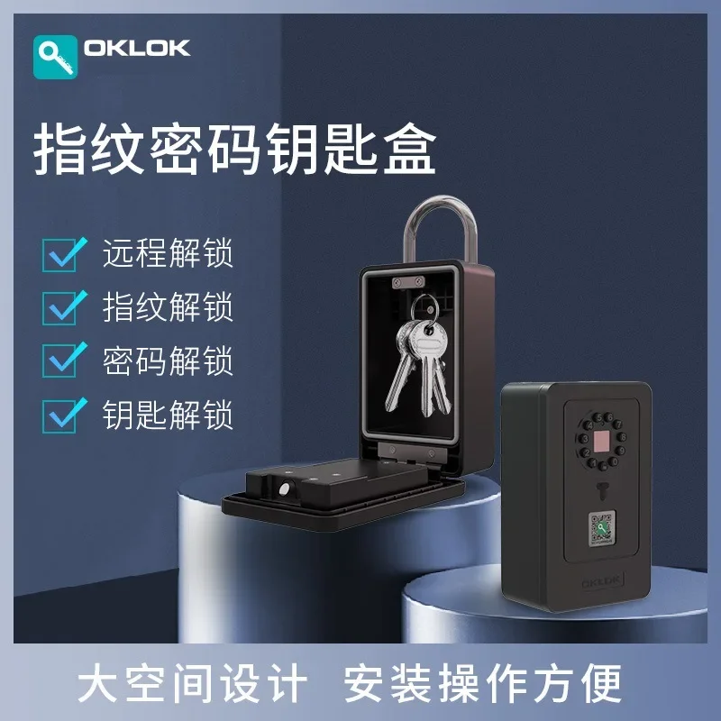 Smart lock decoration fingerprint password key box homestay wall-mounted storage box password lock metal anti-theft door cat eye