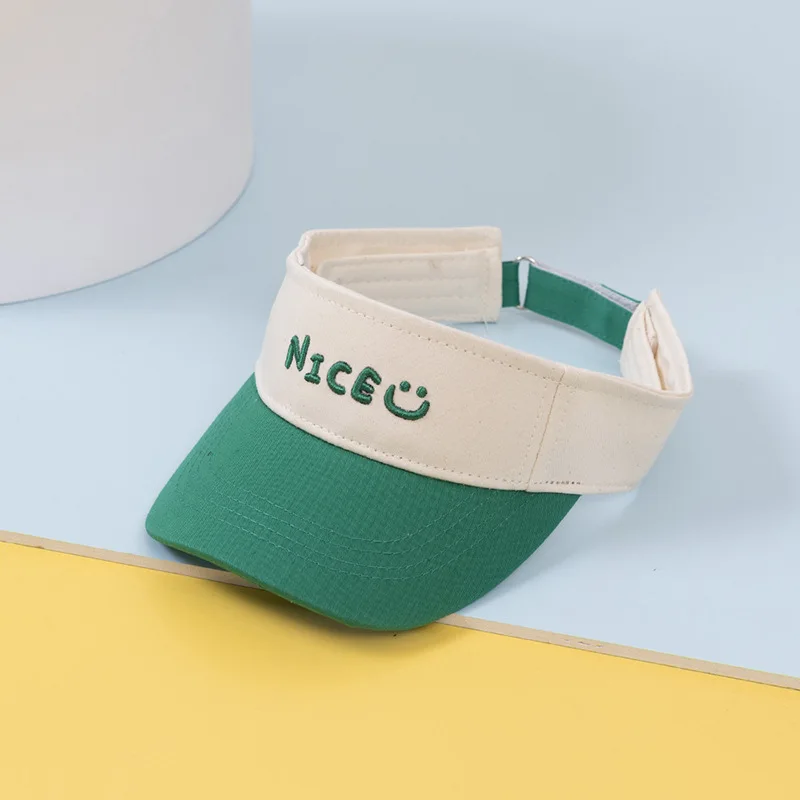 Summer Sun Hats Boy Girl Kids Embroidered Visor UV Protection Top Empty Solid Sport Tennis Golf Running Sunscreen Baseball Cap