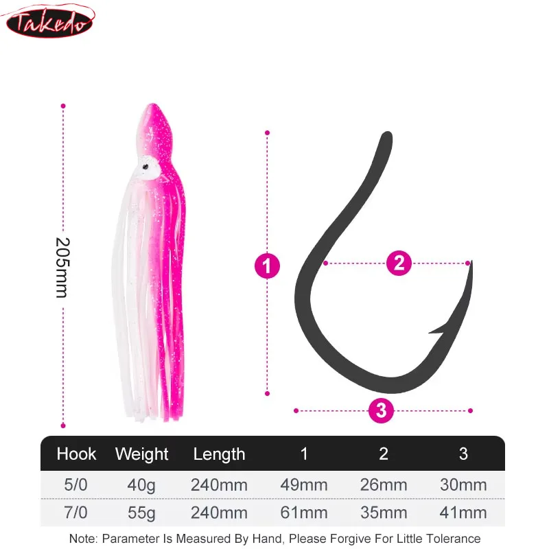 TAKEDO Glow Squid UV Octopus para atún en aguas profundas - imagen 2