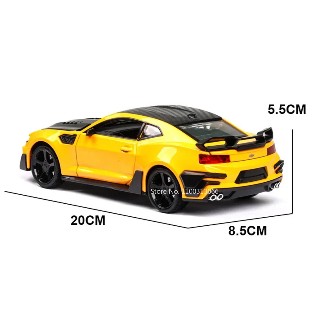 Schaal 1:24 Chevrolet Camaro Auto Modellen Speelgoed Legering Diecast 4 Deuren Geopend Rubberen Banden Miniatuur Voertuigen Speelgoed voor Kinderen Geschenken