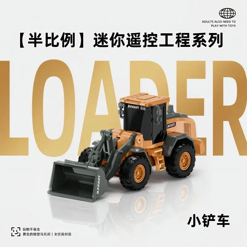 

Small Forklift Remote Control 1:64 Excavator Dump Truck Mini Bluetooth Alloy Phone Controlled Engineering Adult Hobby Collection