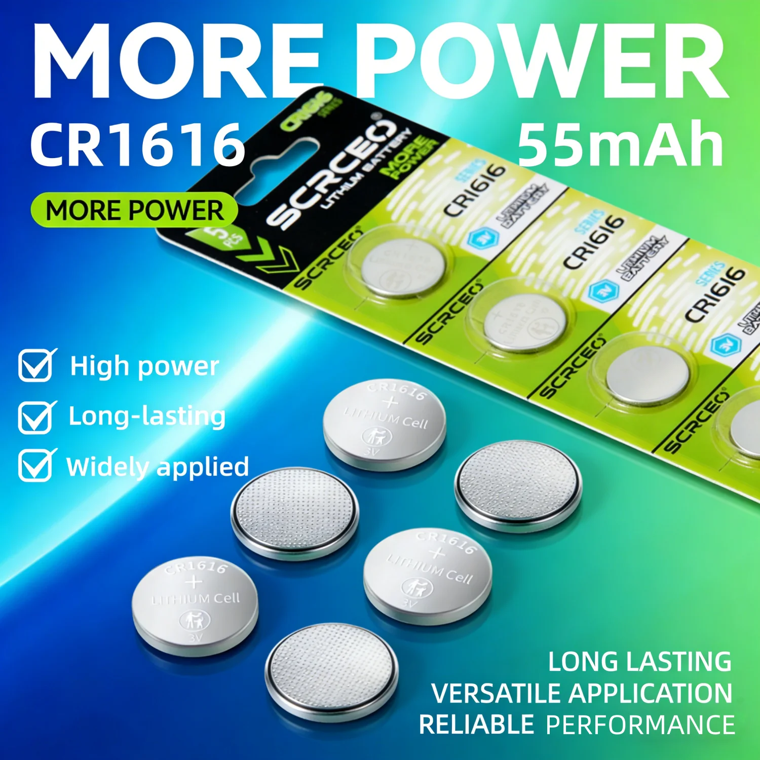 

Литиевые батарейки-таблетки CR1616 DL1616 BR1616 3В, 2-100 шт., одноразовые, для часов, автомобильных ключей, пультов ДУ и светящихся устройств