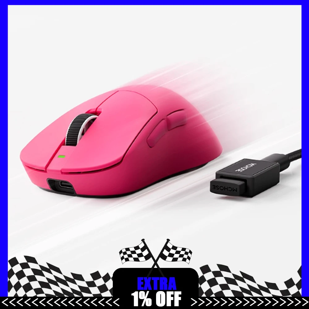 

MCHOSE A7 Ultra(RE) Мышь с тремя режимами Беспроводная мышь Paw3950 8000 Гц Легкие игровые мыши для Valorant CS2 Аксессуары для ПК