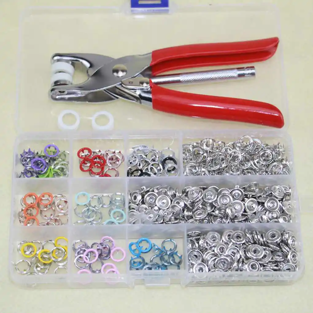 100/150/200 Sets/lot 10 Colors 9.5mm Metal Prong Snap Buttons Fasteners Press Studs Poppers Baby Romper Clothes