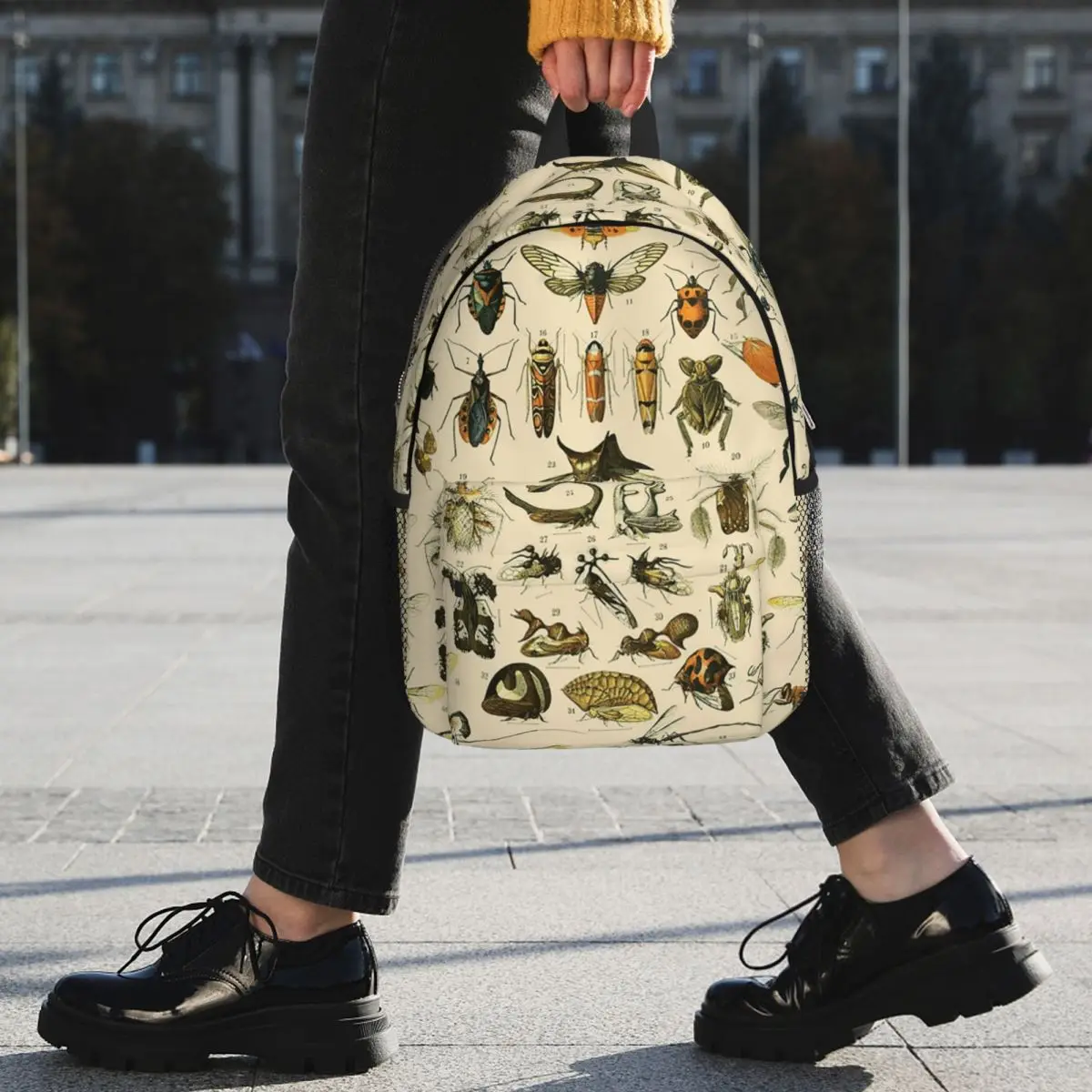 Vintage Insect Bug Themed Backpack Student BookBag Children School Bag Computer Shoulder Bags for Men Women