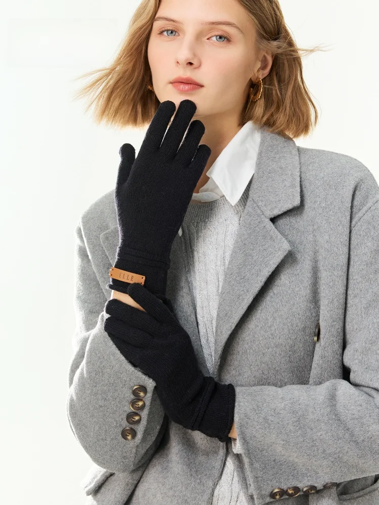 elle00-ウールニット手袋-レディース-アウトドア-タッチスクリーン対応-運転用-暖かい-秋冬用-指なし-多用途