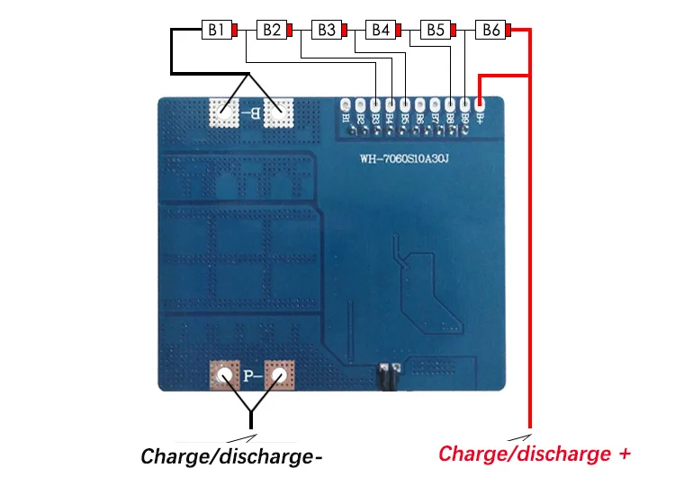 6S 30A 25.2V 22.2V Li-ion BMS PCM  Battery Protection Board With Balancing For  LicoO2 Limn2O4 li battery