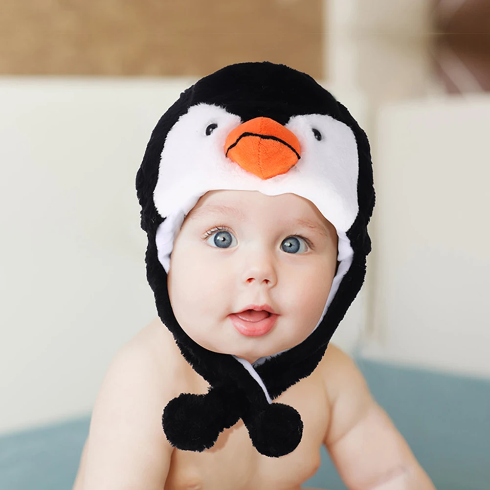 

4Pcs Cartoon Penguin Hat Warm Ear Headwear for Holiday Party Adults Costume Carnival Photo Accessory Decor