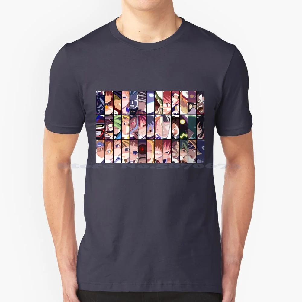 Disgaea Portrait Compilation T Shirt 100% Cotton Tee Disgaea 2 Disgaea 3 Disgaea 4 Disgaea 5 Laharl Etna Flonne Adell Mao