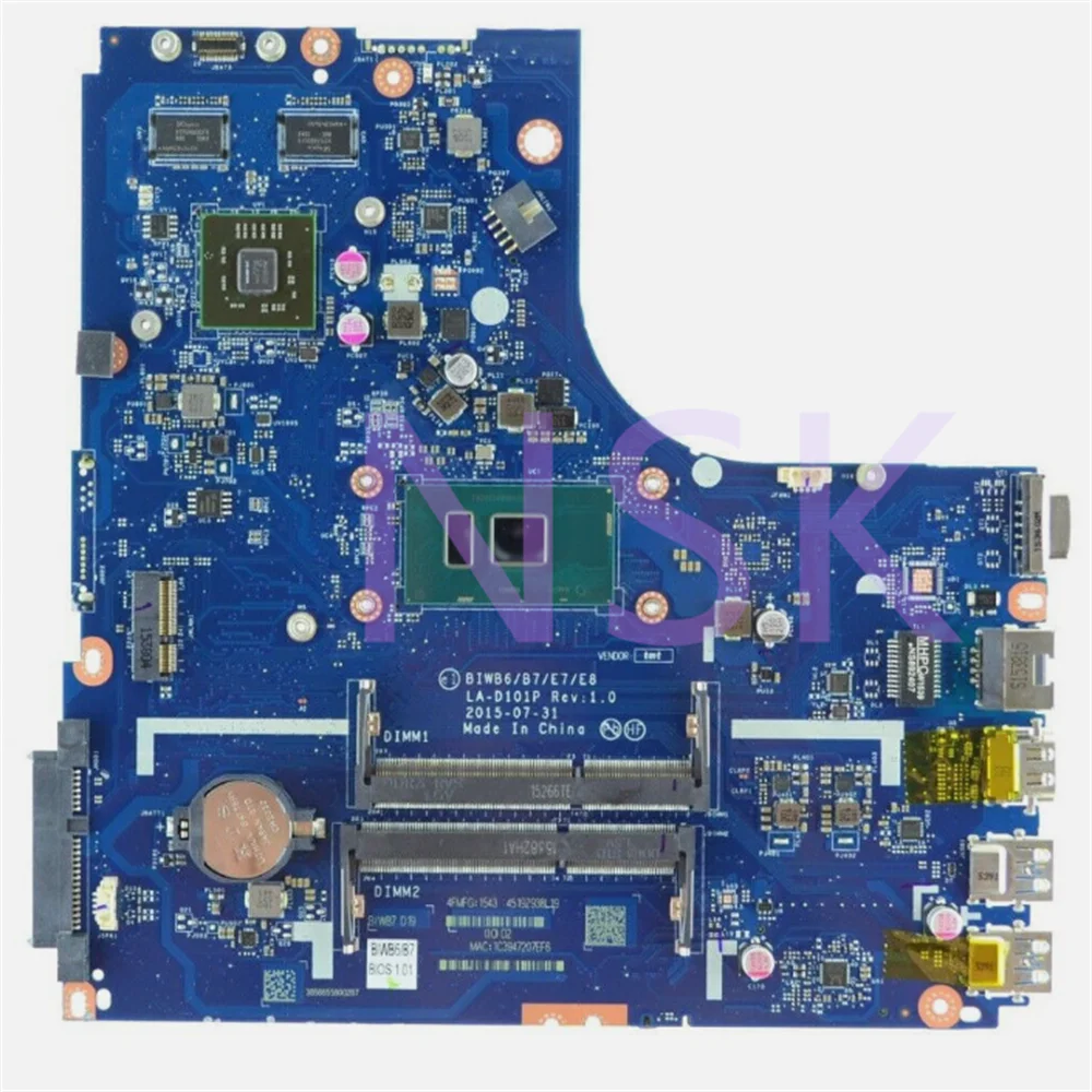 Imagem -02 - Laptop Motherboard para Lenovo La-d101p B5180 E5190 Laptop I36100u I5-6200u I7-6500u Gpu r5 M330 2gb 5b20k57345 5b20k57322