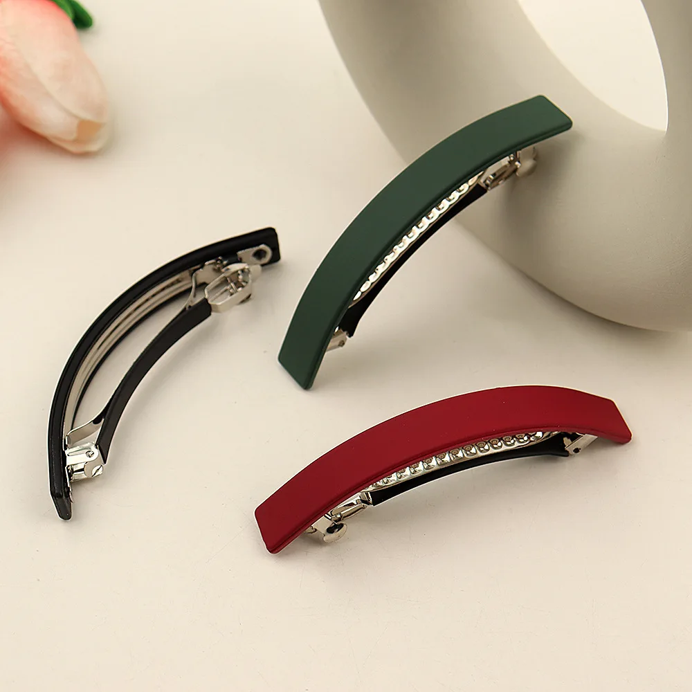 الكورية موضة مات البلاستيك مقاطع الشعر رقيقة قوس على شكل المشابك بسيطة بلون دبابيس الشعر النساء أنيقة بوبي دبابيس أغطية الرأس