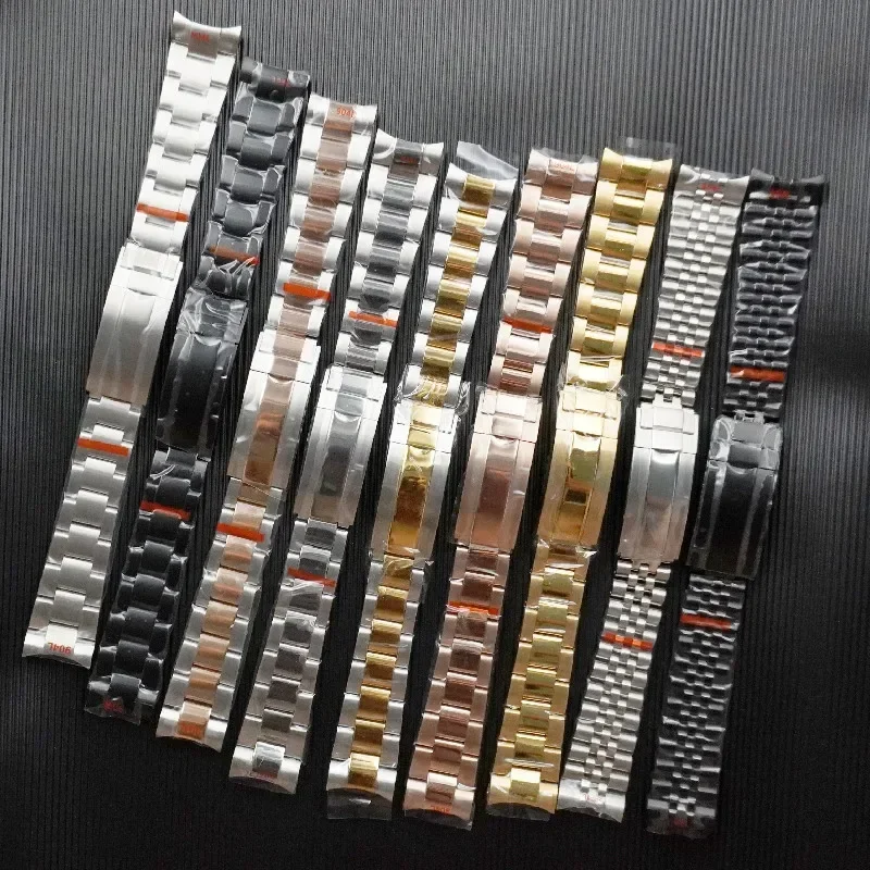 

20mm Modified Steel Band Green Water Ghost Watch Band Fine Adjustment Watchband 316 Precision Steel Loose Bead Solid Steel Band